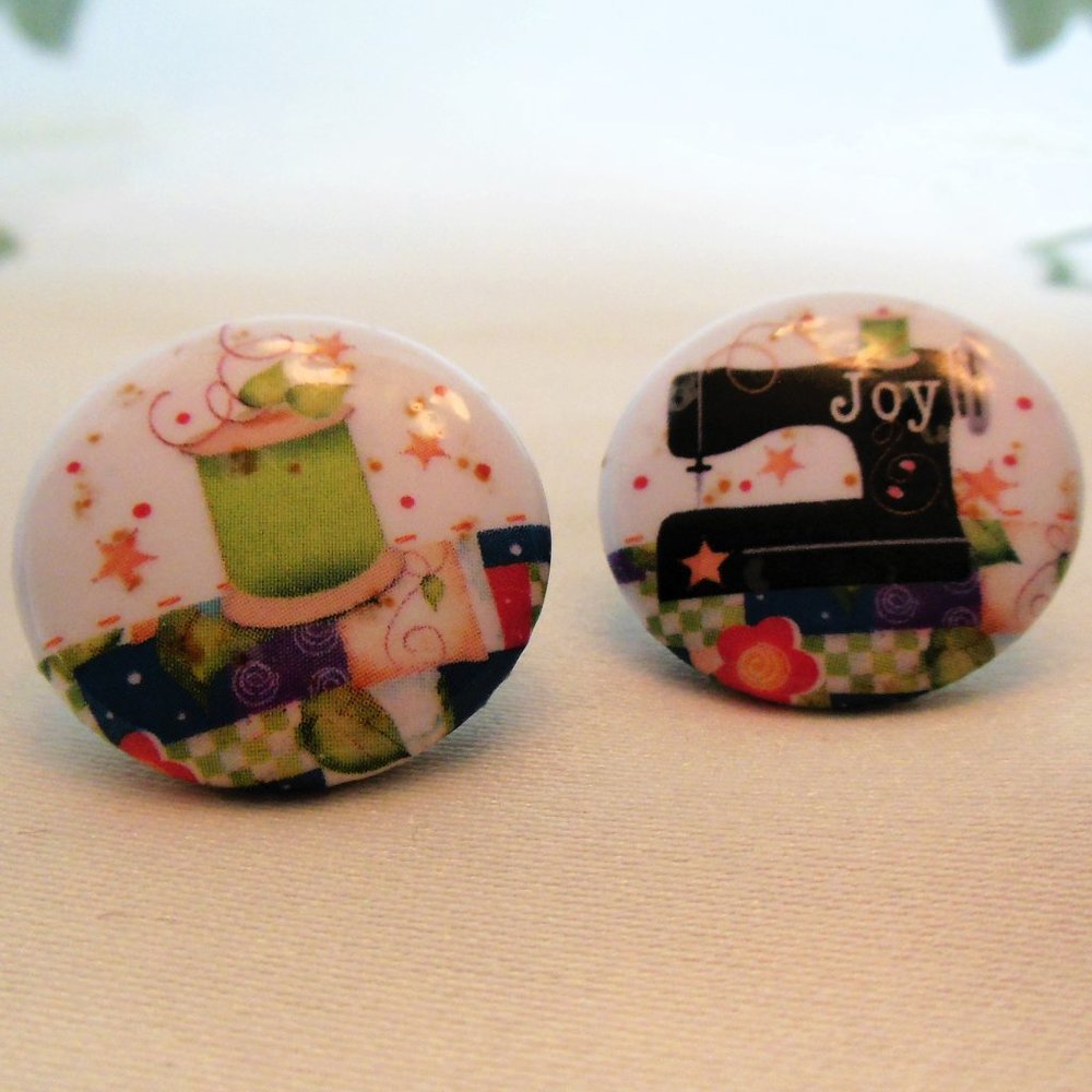 "Sewing" Post Earrings